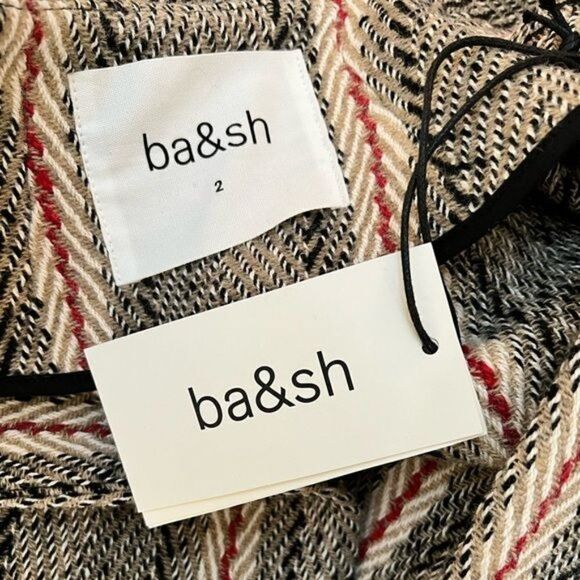 ba&sh Manteau Yumi Muscade Patterned Knit Coat Medium - Picture 11 of 14